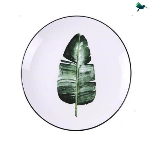 Assiette à Dessert Ronde Motif Tropical Déco-exotique.fr