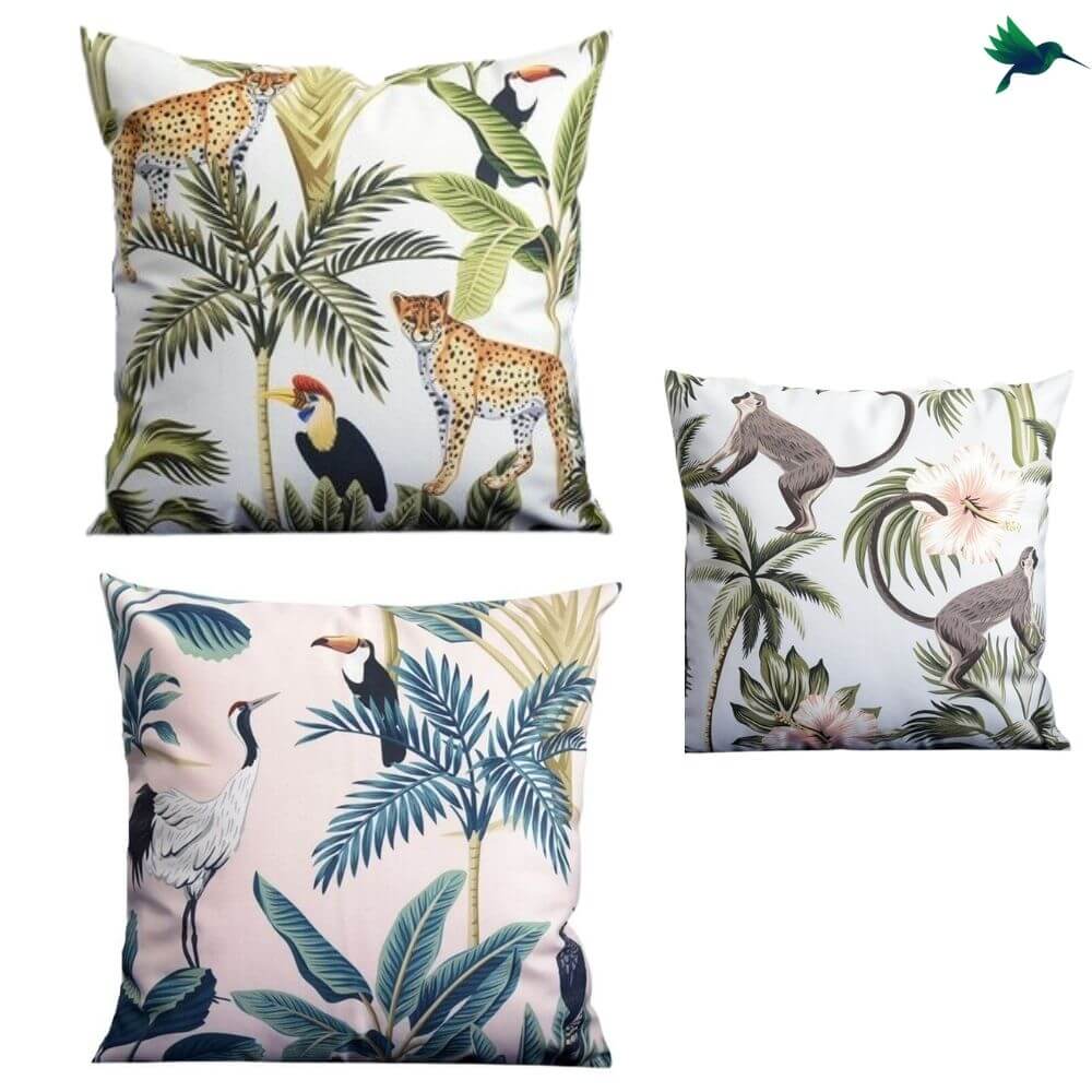 Coussin Animaux Jungle - Déco-Exotique.fr