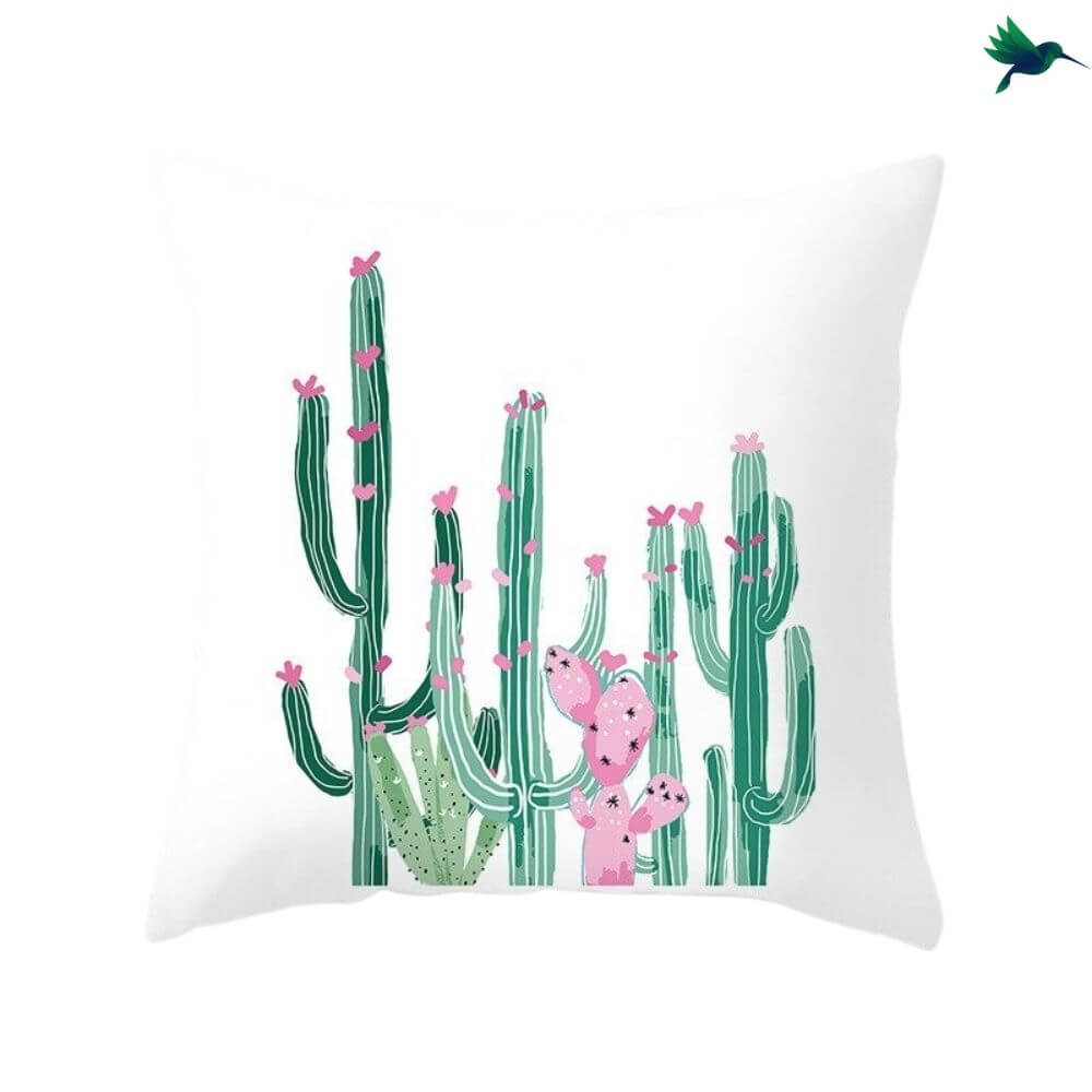 Coussin Cactus "Aquarelle" - déco-exotique.fr