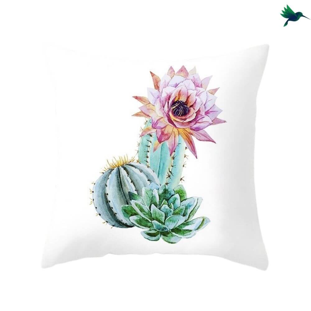 Coussin Cactus "Aquarelle" - déco-exotique.fr