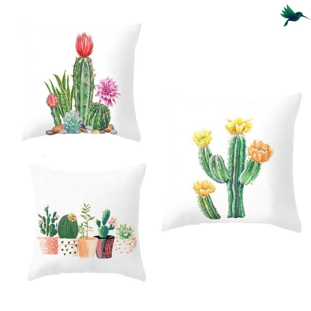 Coussin Cactus "Aquarelle" - déco-exotique.fr