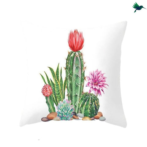 Coussin Cactus "Aquarelle" - déco-exotique.fr