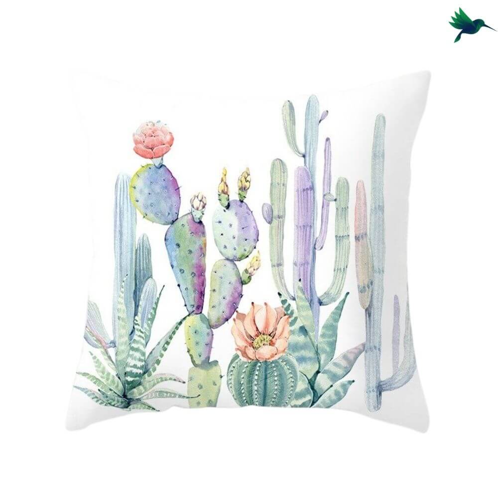 Coussin Cactus "Aquarelle" - déco-exotique.fr