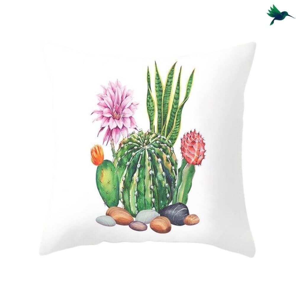 Coussin Cactus "Aquarelle" - déco-exotique.fr