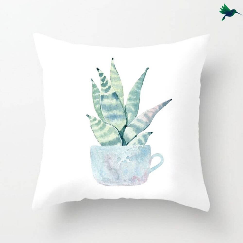 Coussin Cactus "Aquarelle" - déco-exotique.fr