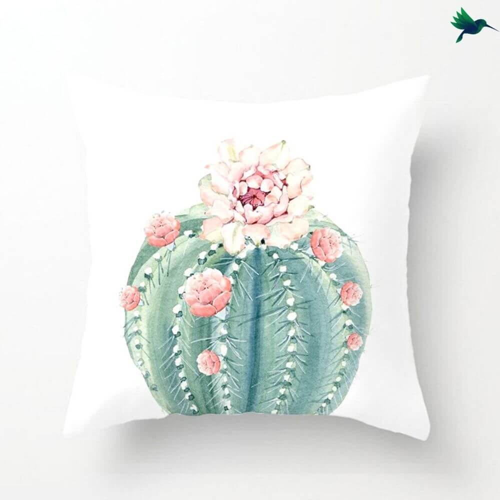 Coussin Cactus "Aquarelle" - déco-exotique.fr