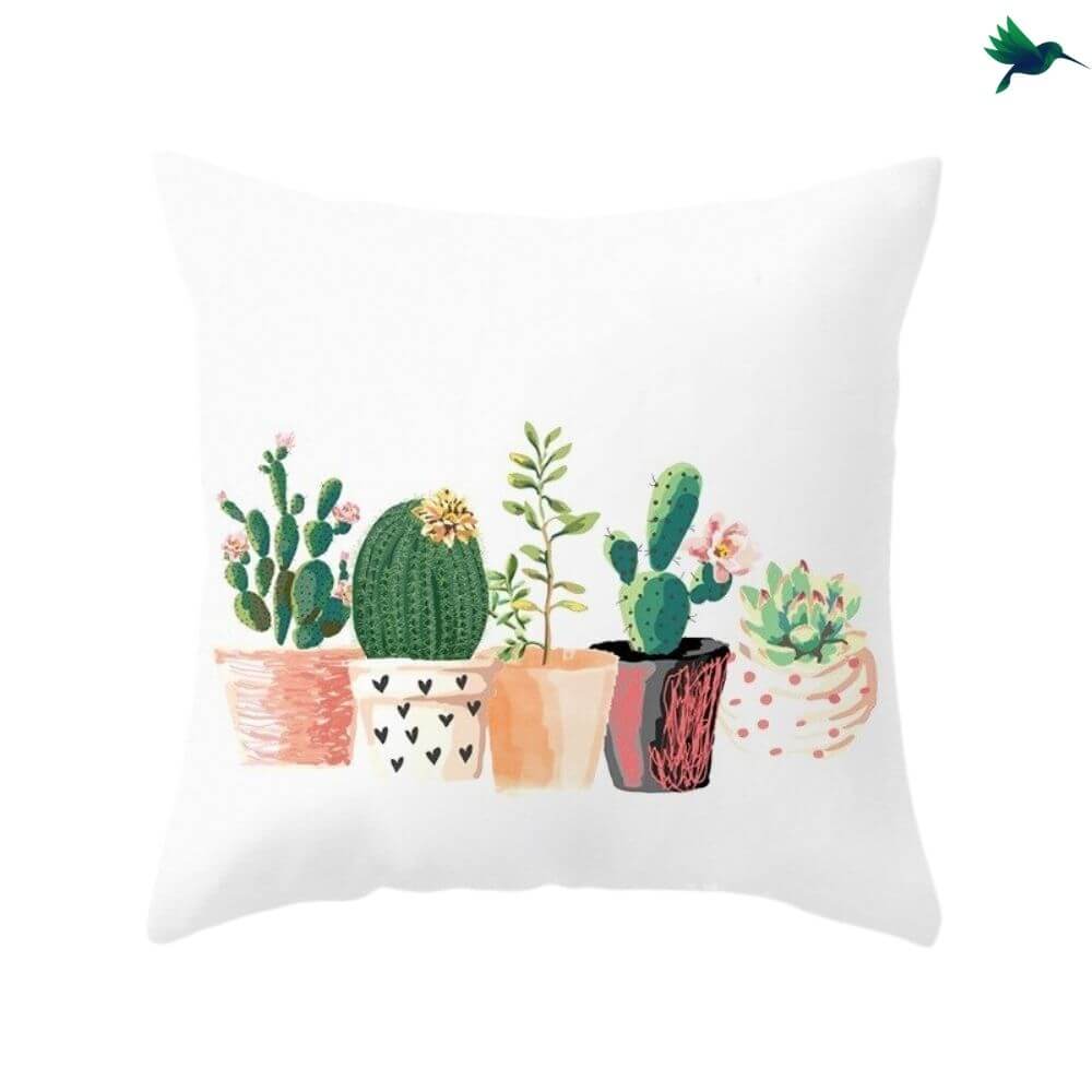 Coussin Cactus "Aquarelle" - déco-exotique.fr