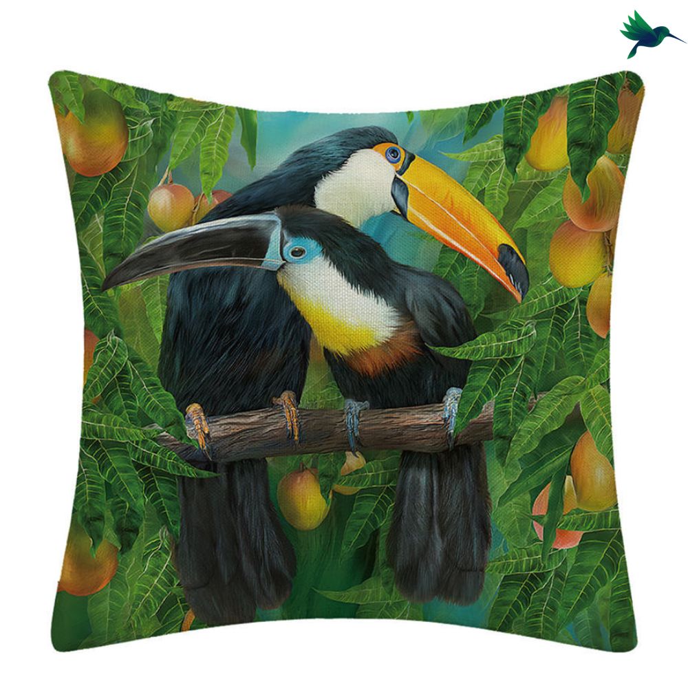 Coussin Couple Toucan Déco-exotique.fr