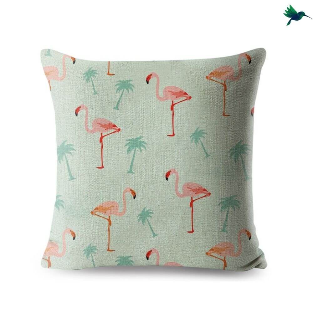 Coussin Flamant Rose Tropical Déco-exotique.fr