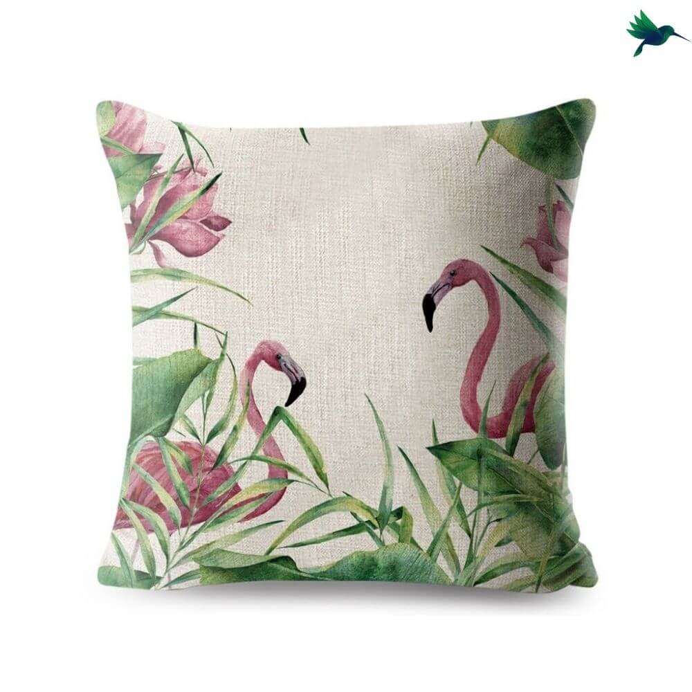 Coussin Flamant Rose Tropical Déco-exotique.fr