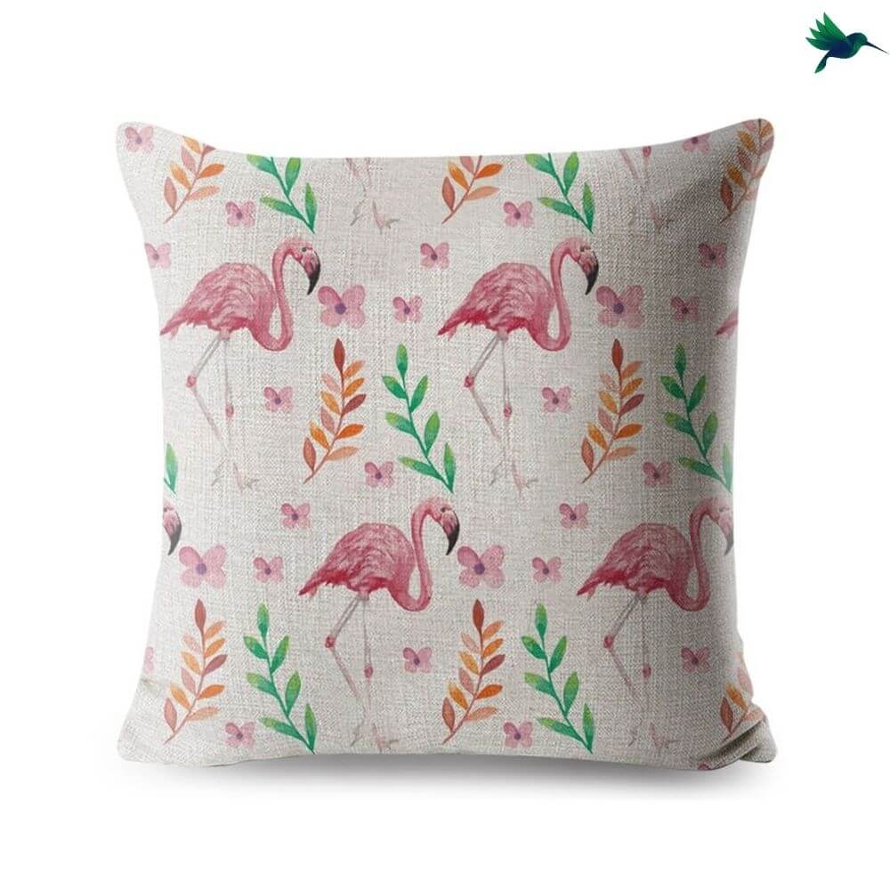 Coussin Flamant Rose Tropical Déco-exotique.fr