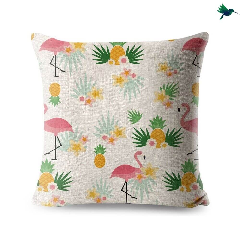 Coussin Flamant Rose Tropical Déco-exotique.fr