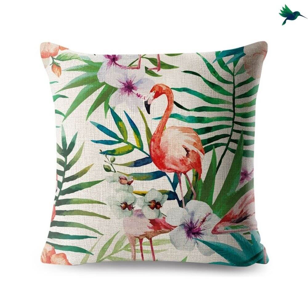 Coussin Flamant Rose Tropical Déco-exotique.fr