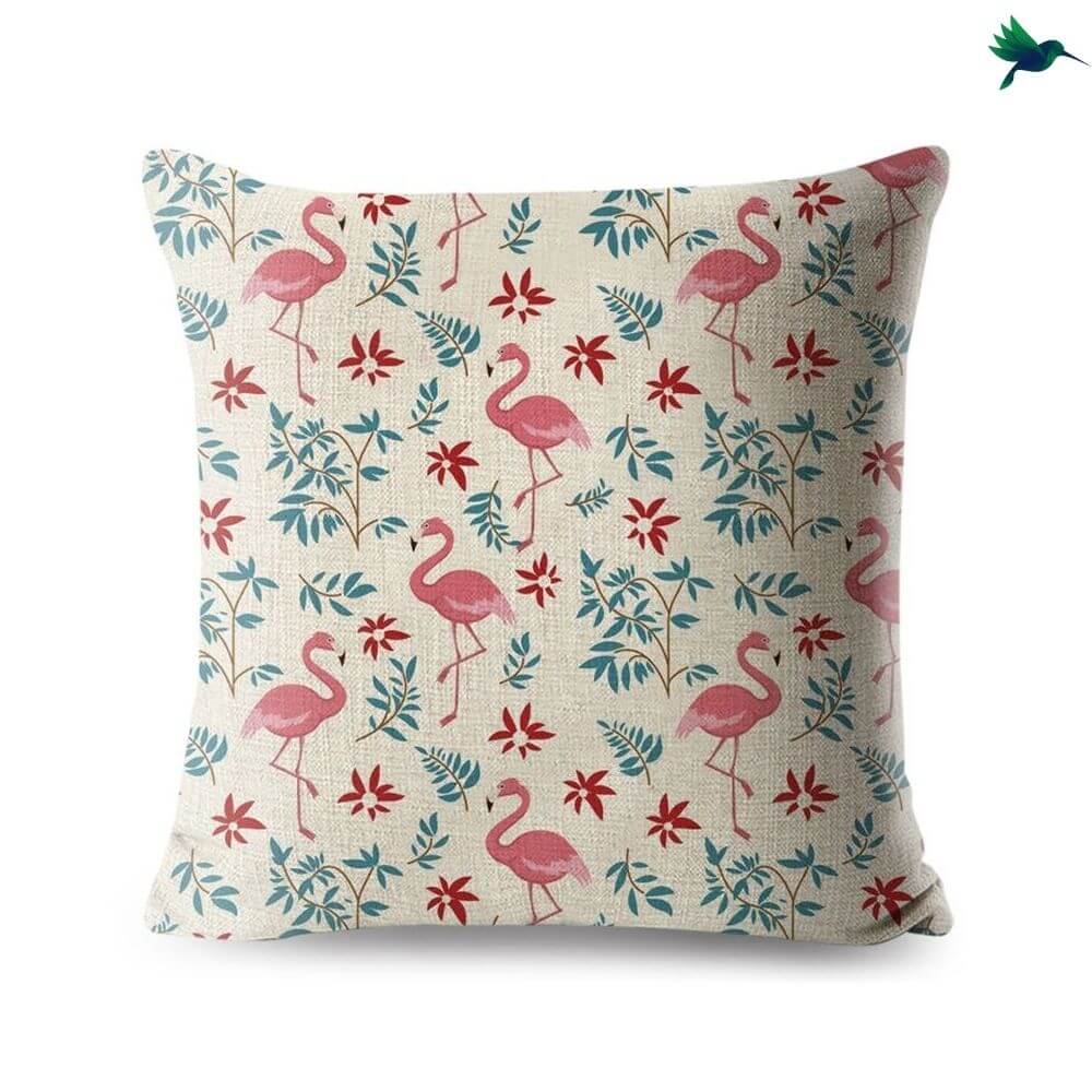 Coussin Flamant Rose Tropical Déco-exotique.fr