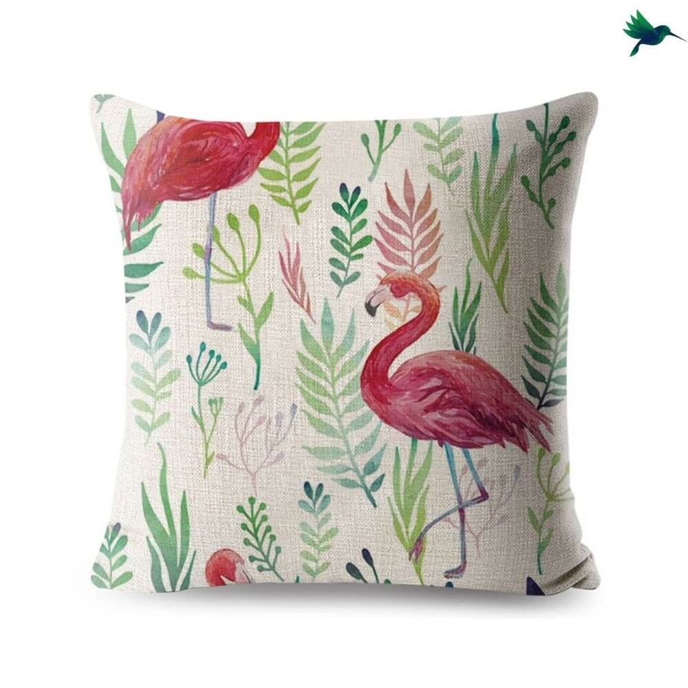 Coussin Flamant Rose Tropical Déco-exotique.fr