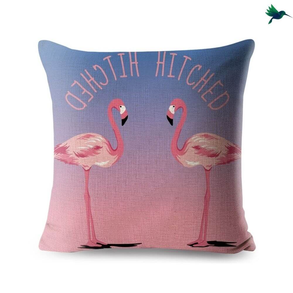 Coussin Flamant Rose Tropical Déco-exotique.fr