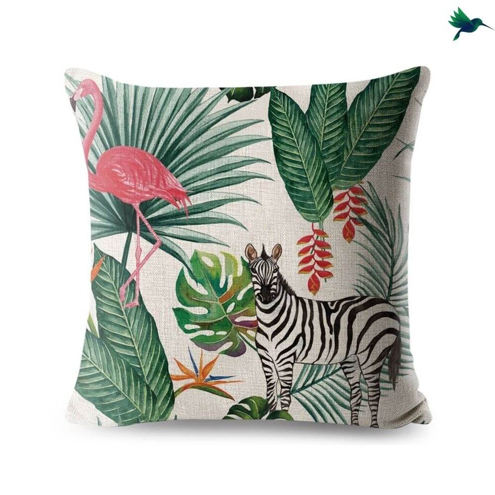 Coussin Flamant Rose Tropical Déco-exotique.fr