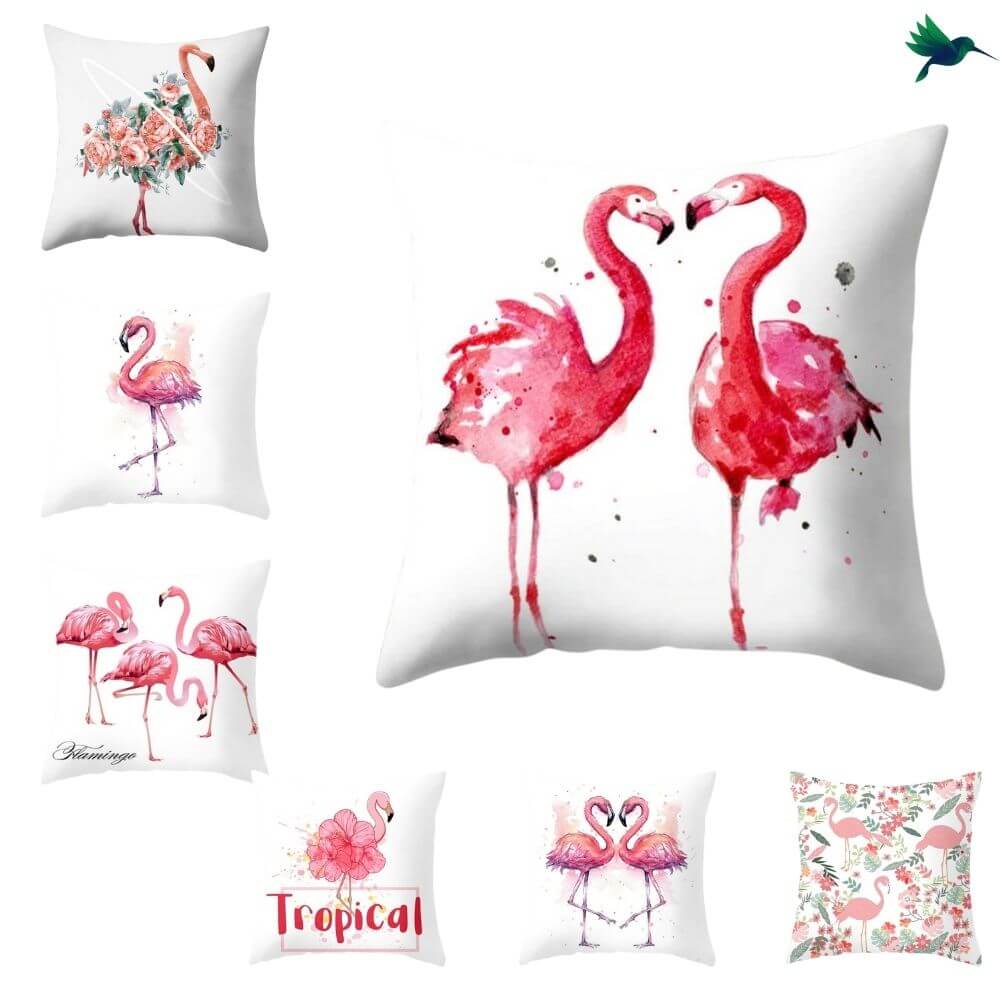 Coussin Flamant Rose Déco-exotique.fr