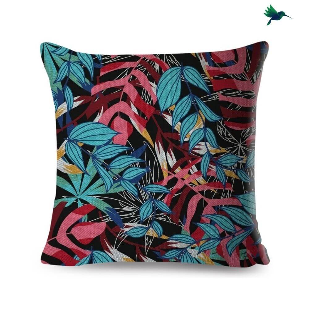 Coussin Jungle Bleu Déco-exotique.fr