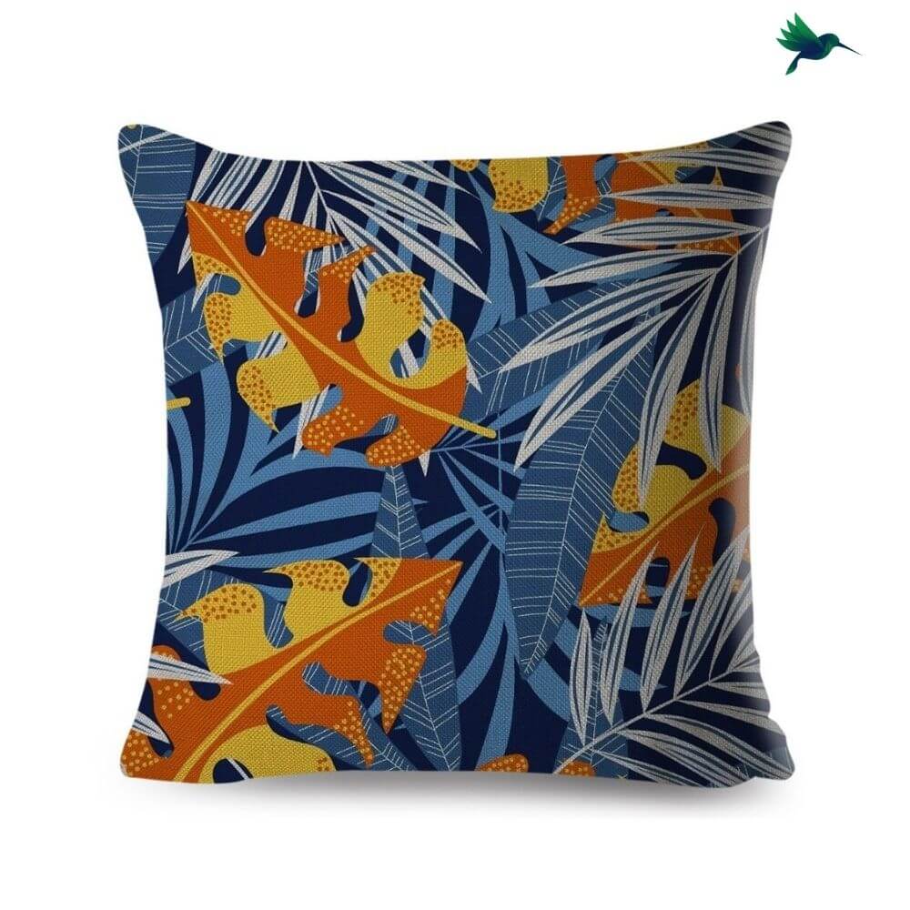 Coussin Jungle Bleu Déco-exotique.fr