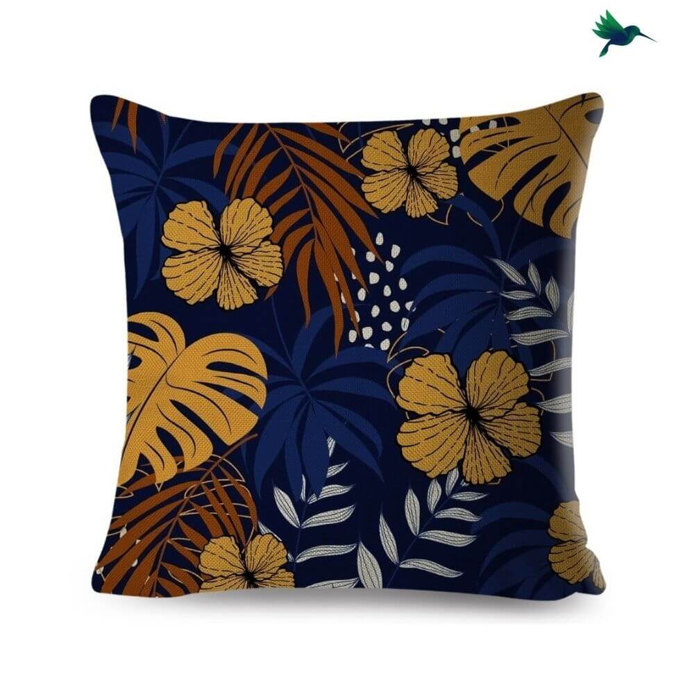 Coussin Jungle Bleu Déco-exotique.fr