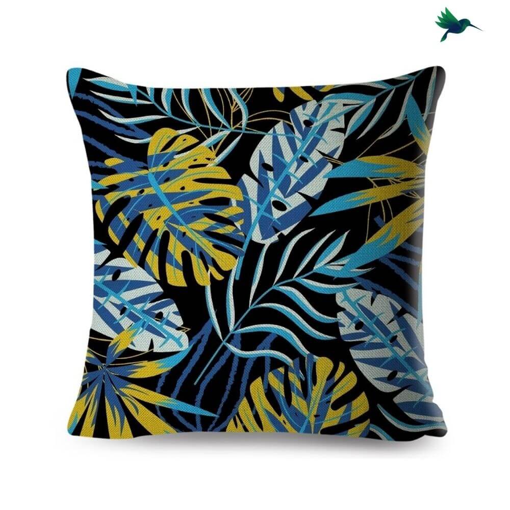 Coussin Jungle Bleu Déco-exotique.fr