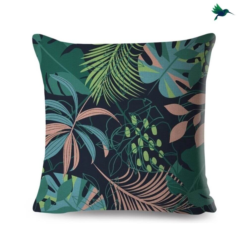 Coussin Jungle Bleu Déco-exotique.fr