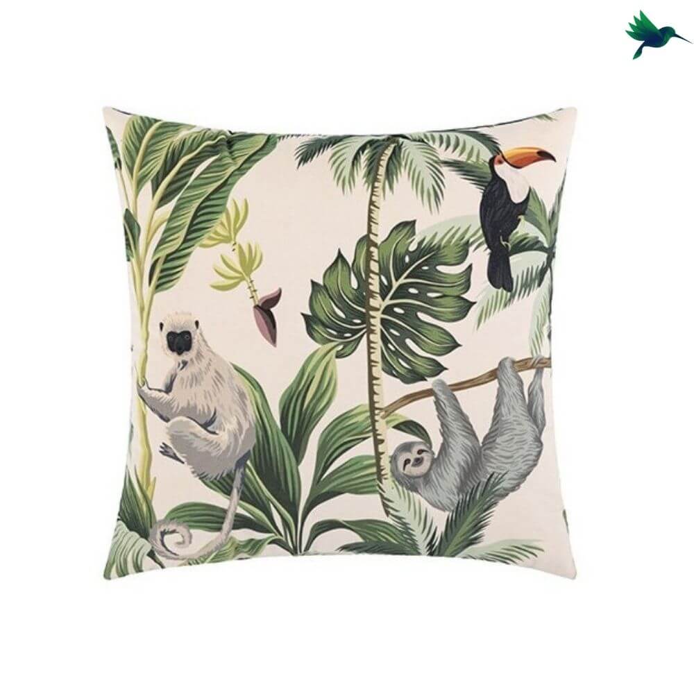 Coussin Imprimé Jungle - Coussin Jungle "Equatoria" - Déco-exotique.fr