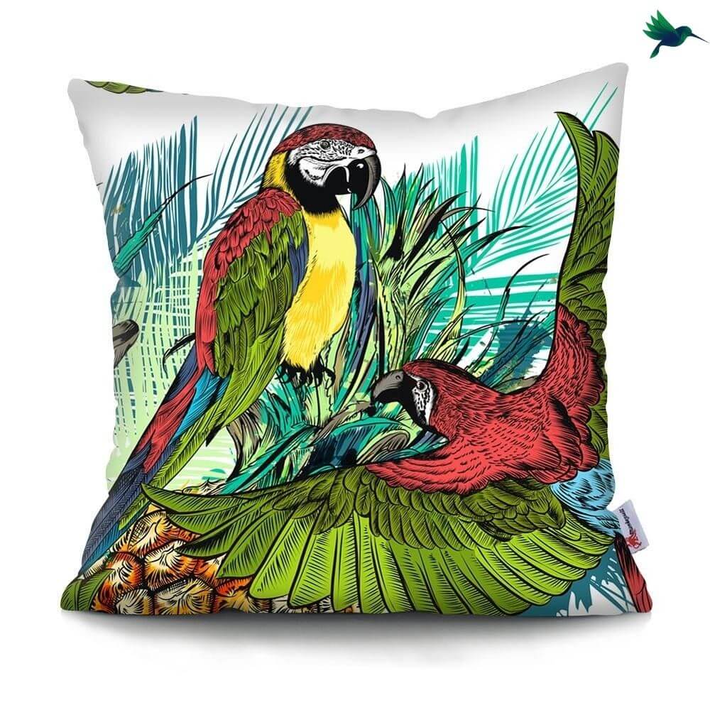 Coussin Jungle Perroquet Déco-exotique.fr