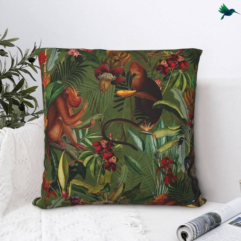 Coussin Jungle Singe Déco-exotique.fr