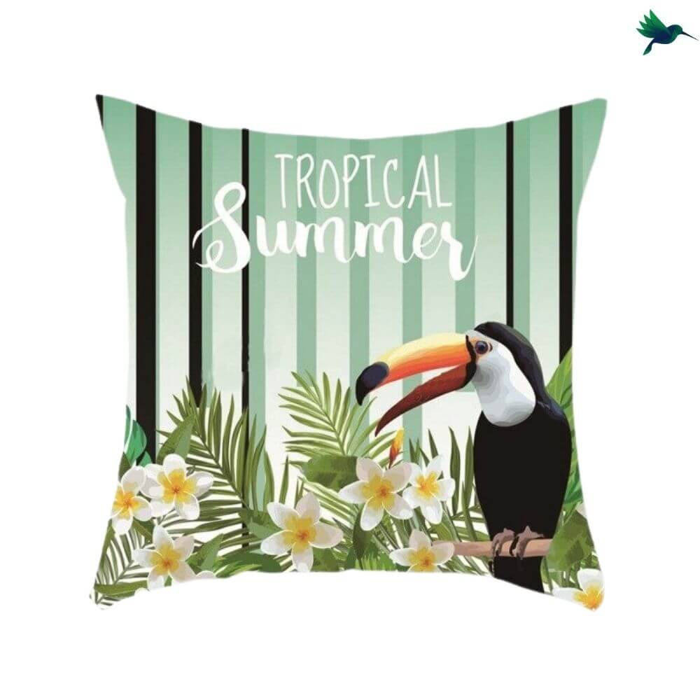 Coussin Toucan - Housse de Coussin toucan - Déco-exotique.fr