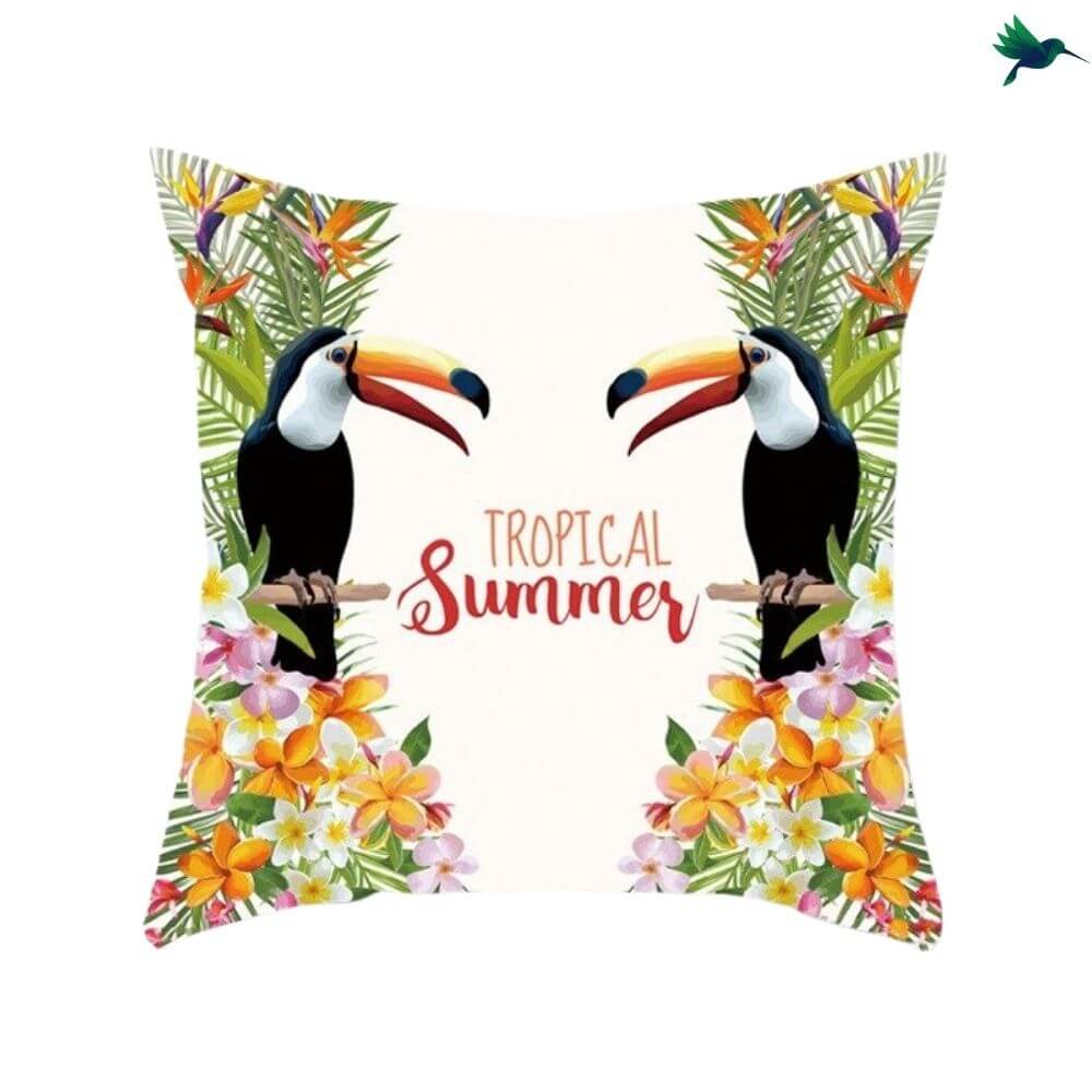 Coussin Toucan - Housse de Coussin toucan - Déco-exotique.fr