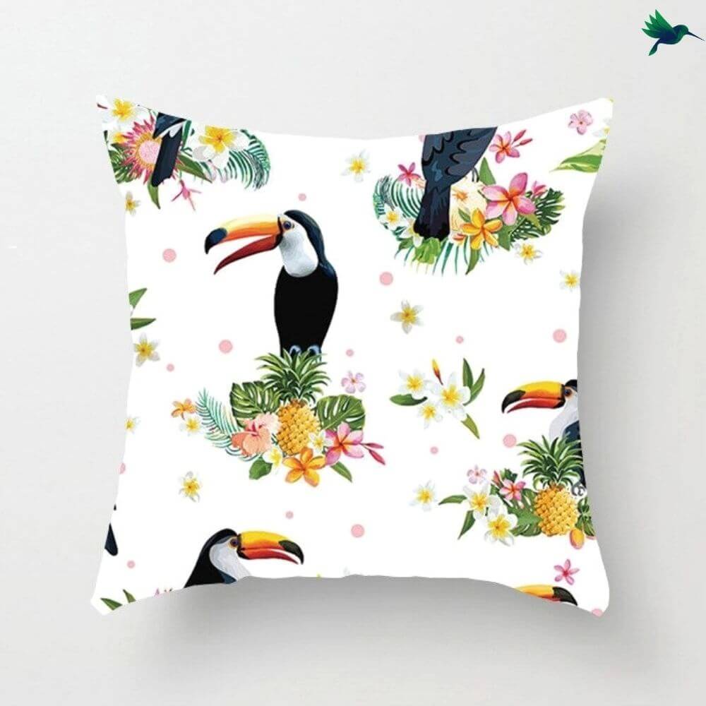 Coussin Toucan - Housse de Coussin toucan - Déco-exotique.fr