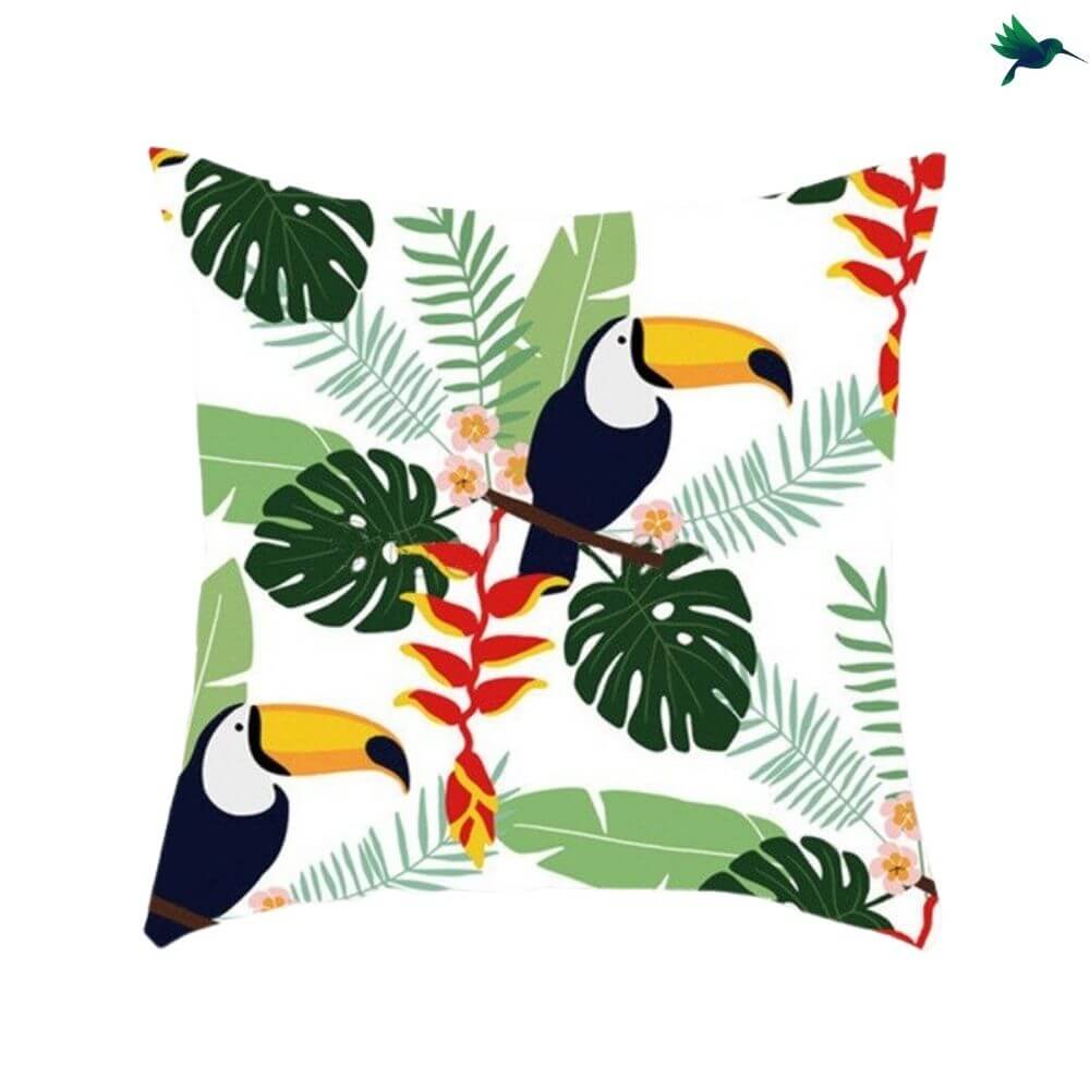 Coussin Toucan - Housse de Coussin toucan - Déco-exotique.fr