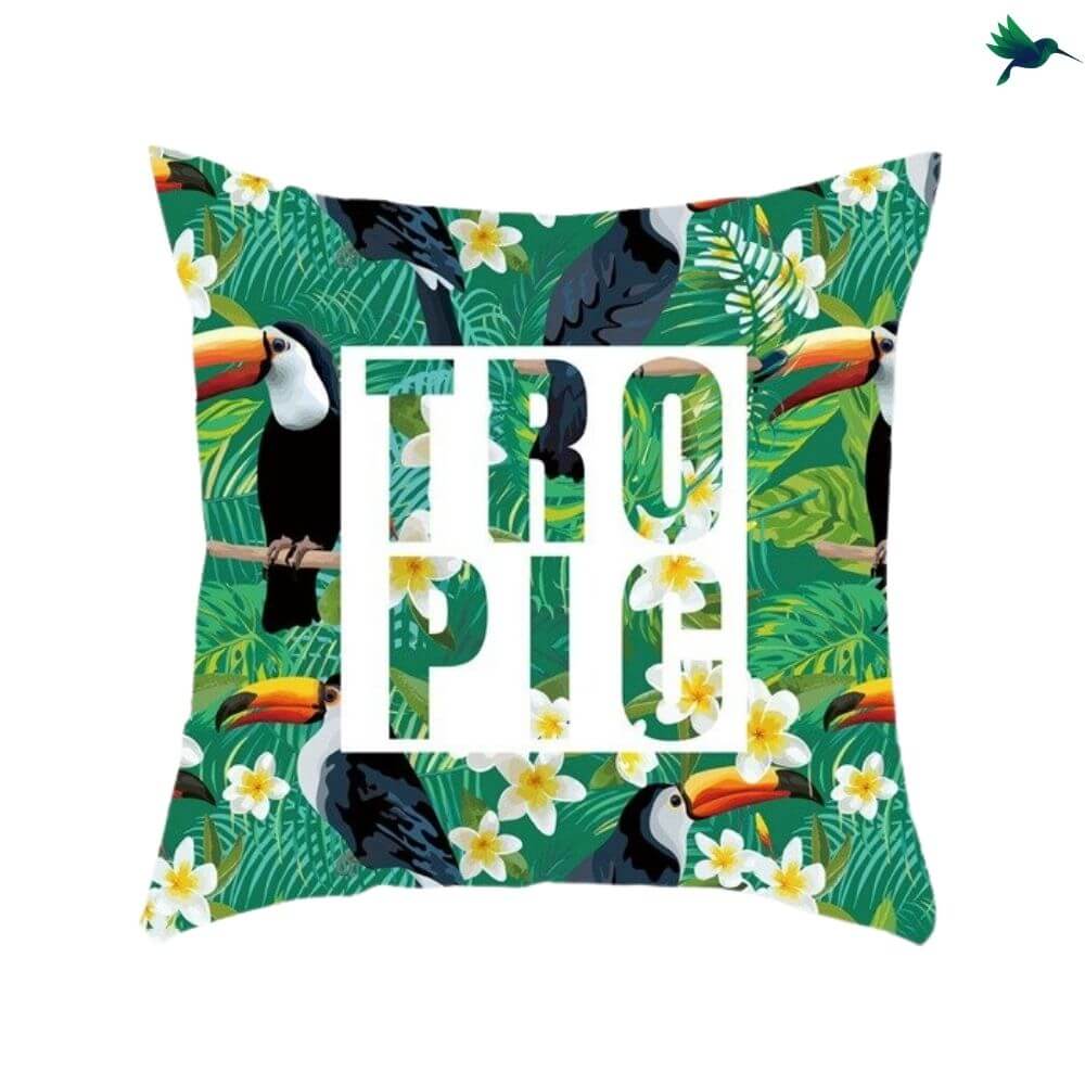 Coussin Toucan - Housse de Coussin toucan - Déco-exotique.fr