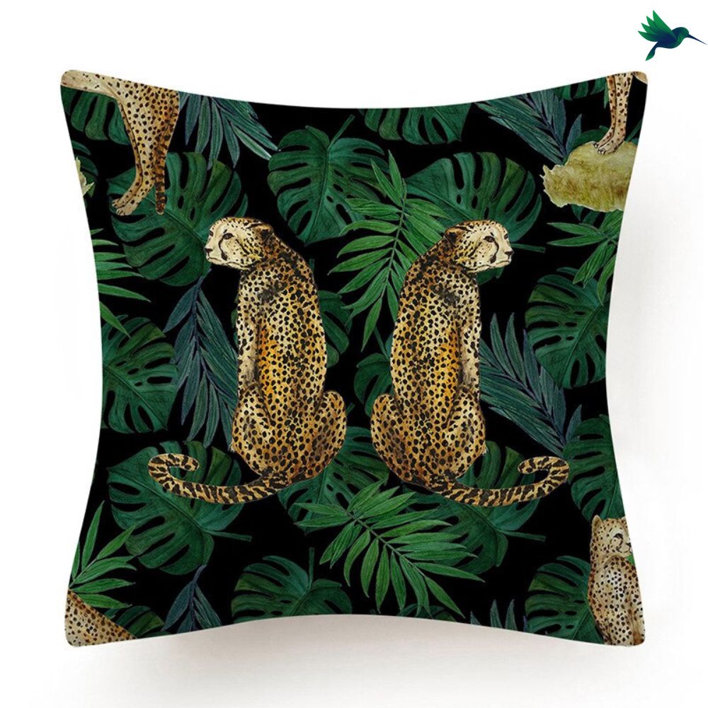 Coussin Jungle avec Guepard Déco-exotique.fr