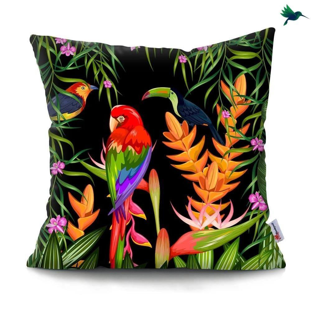 Coussin Oiseaux Exotiques Déco-exotique.fr