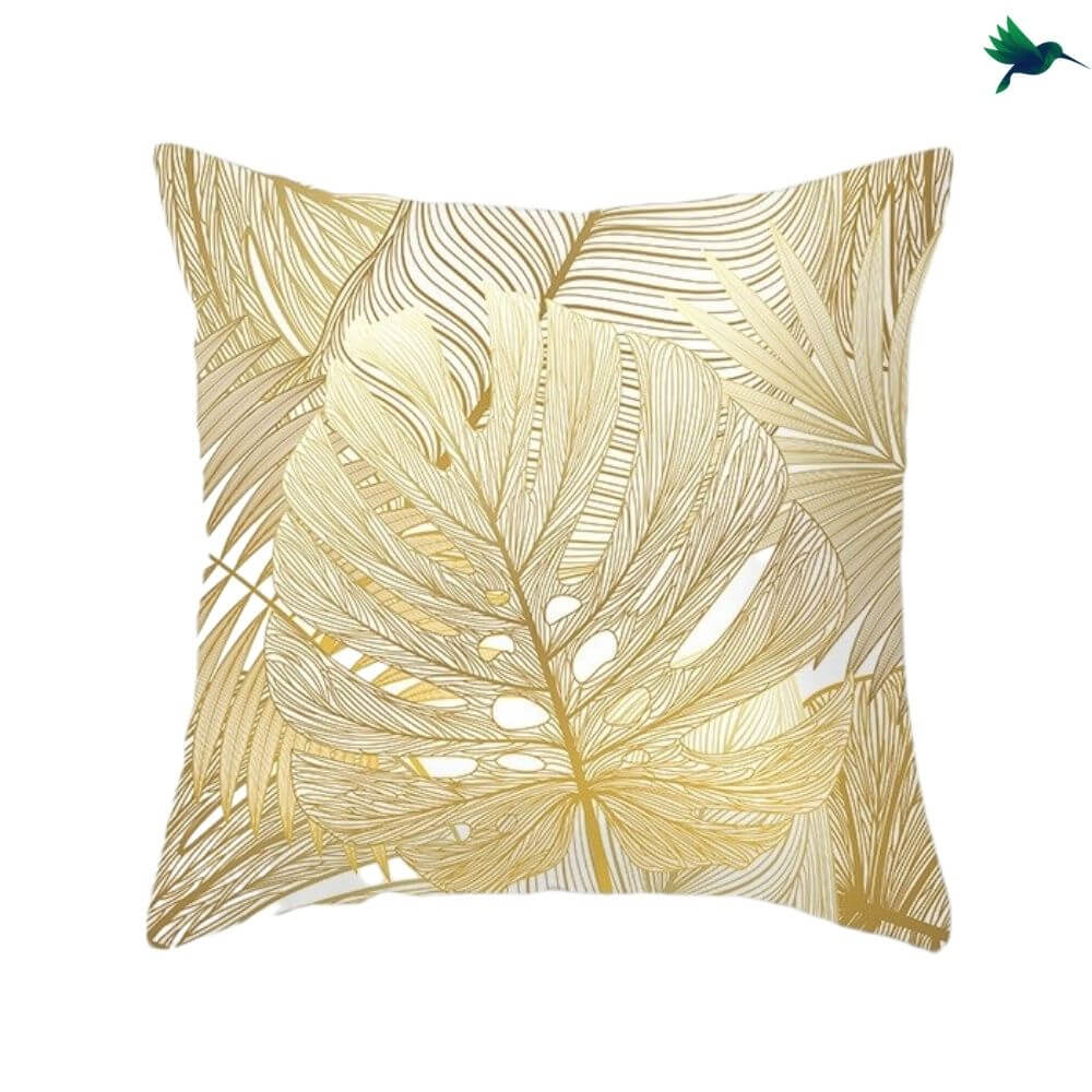 Coussin Tropical "Blanc et Or" - Déco-exotique.fr