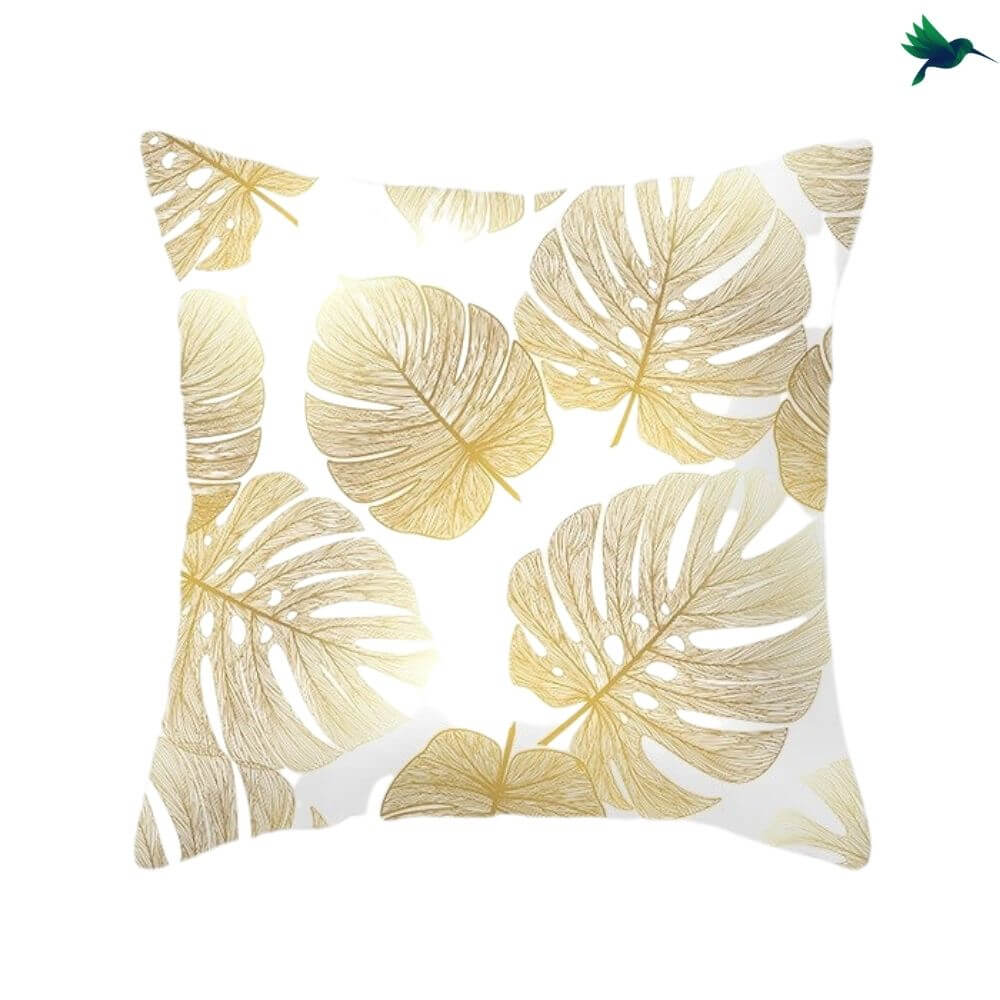 Coussin Tropical "Blanc et Or" - Déco-exotique.fr