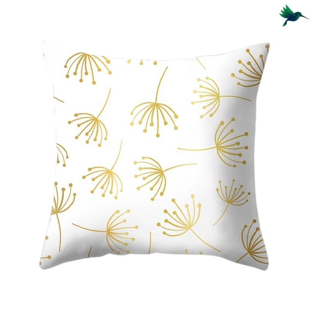 Coussin Tropical "Blanc et Or" - Déco-exotique.fr