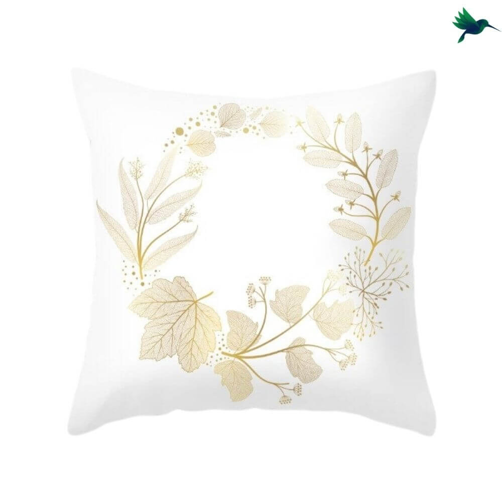 Coussin Tropical "Blanc et Or" - Déco-exotique.fr