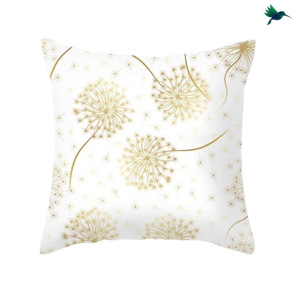 Coussin Tropical "Blanc et Or" - Déco-exotique.fr