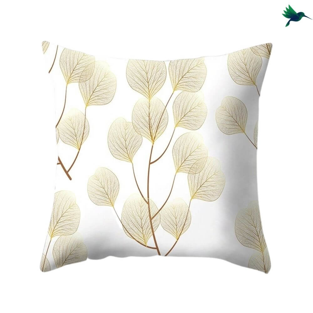 Coussin Tropical "Blanc et Or" - Déco-exotique.fr