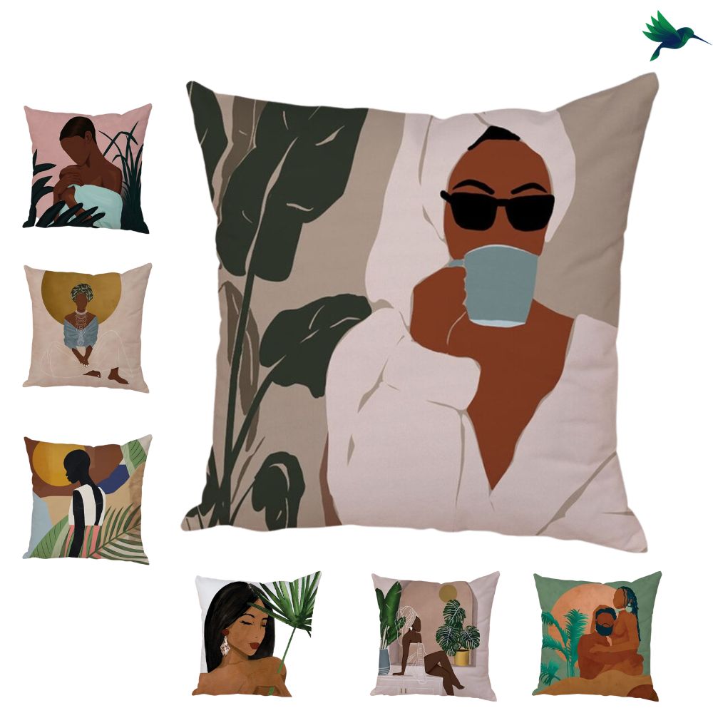 Coussin Tropical Portait femme Déco-exotique.fr