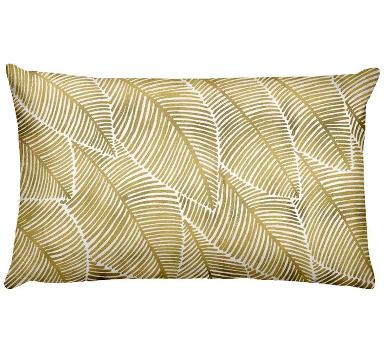 Coussin Tropical doré Déco-exotique.fr