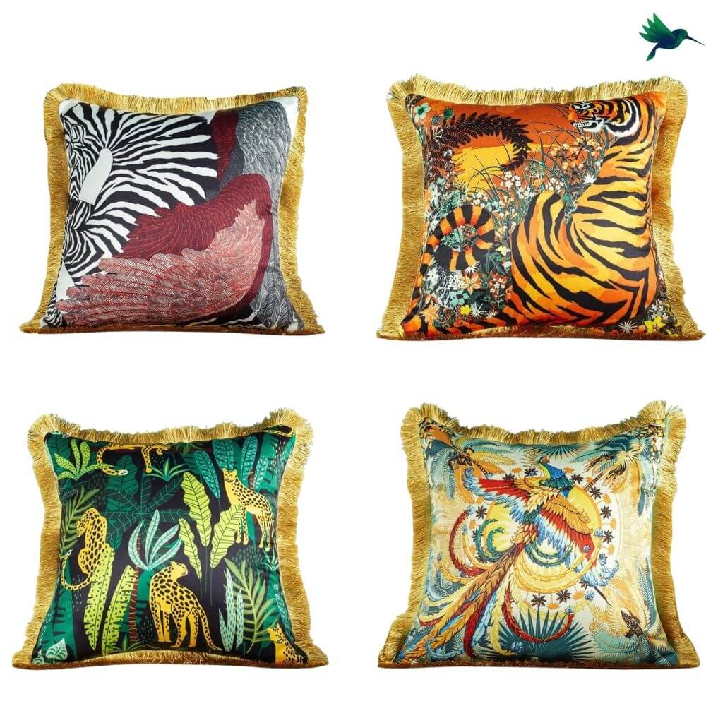 Coussin imprimé Jungle Déco-exotique.fr