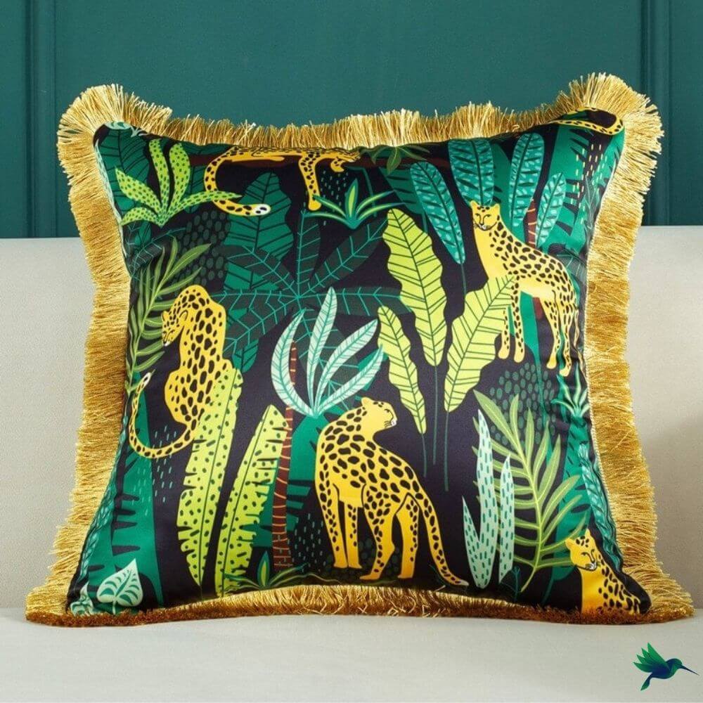 Coussin imprimé Jungle Déco-exotique.fr