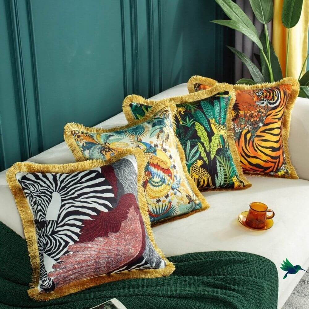 Coussin imprimé Jungle Déco-exotique.fr