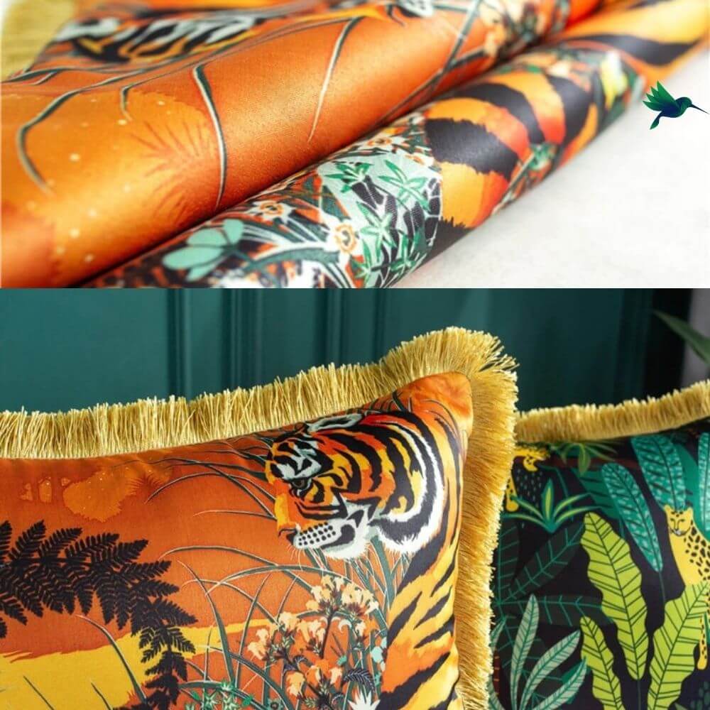 Coussin imprimé Jungle Déco-exotique.fr