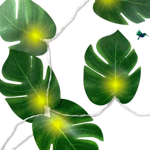 Guirlande lumineuse feuilles vertes